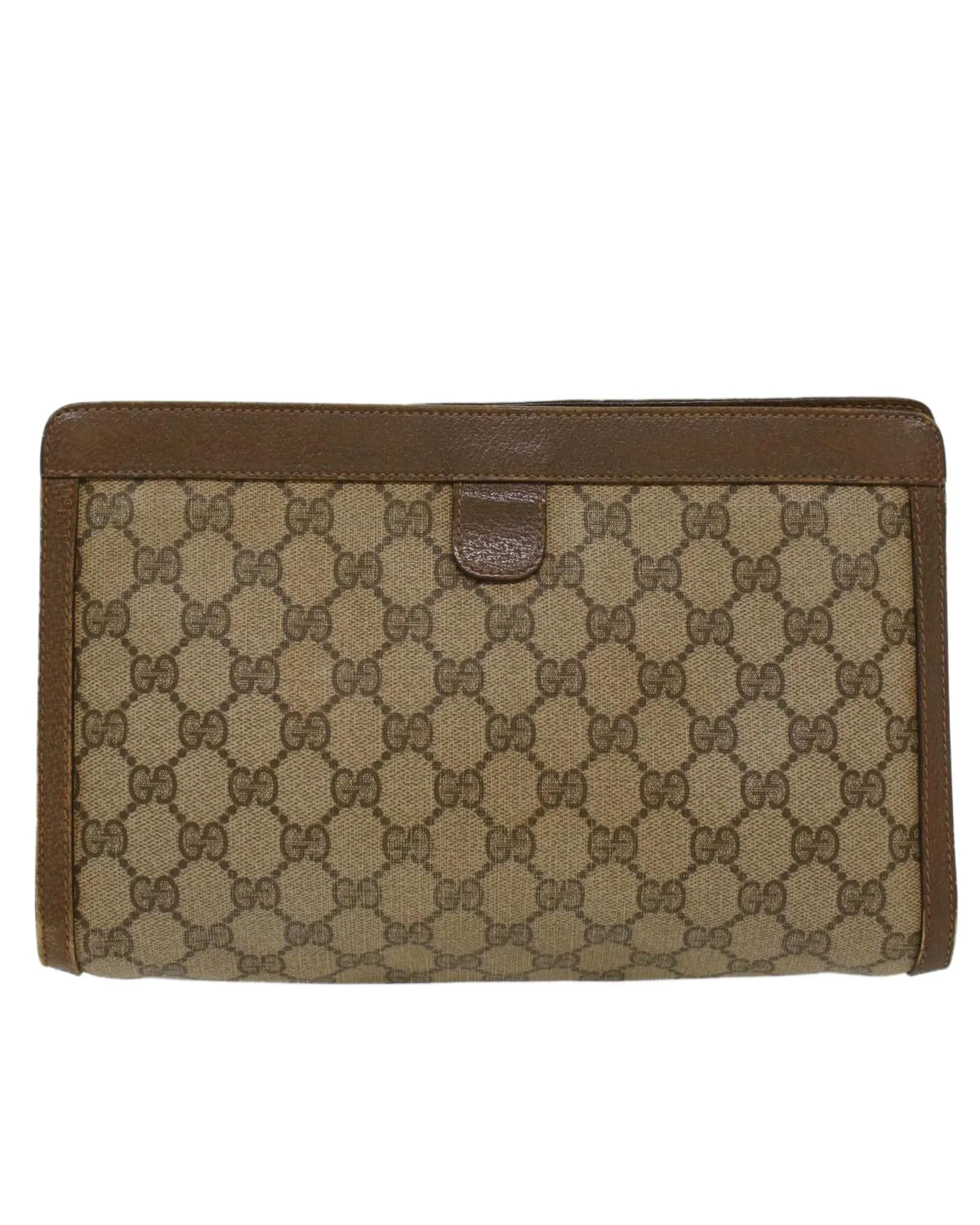 GG Canvas Web Clutch Bag with Red Accents