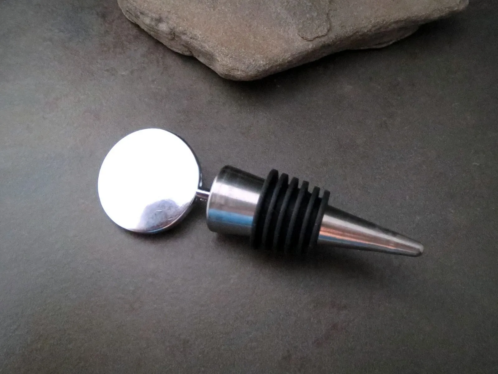 Handmade Oxidized Silver Bee Wine Bottle Stopper