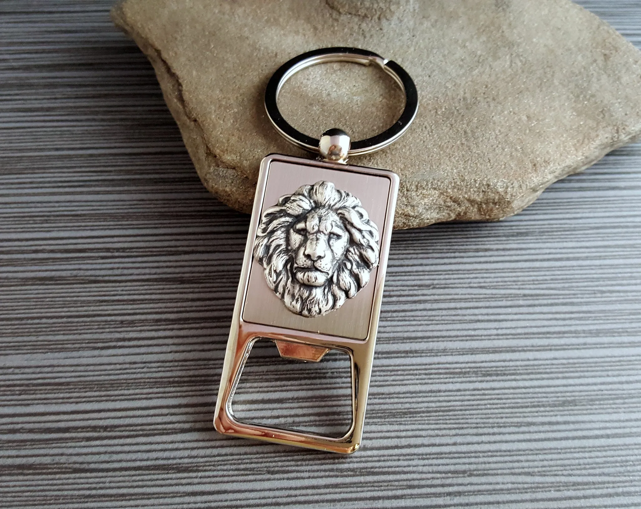 Handmade Silver Lion Bottle Opener Key Chain