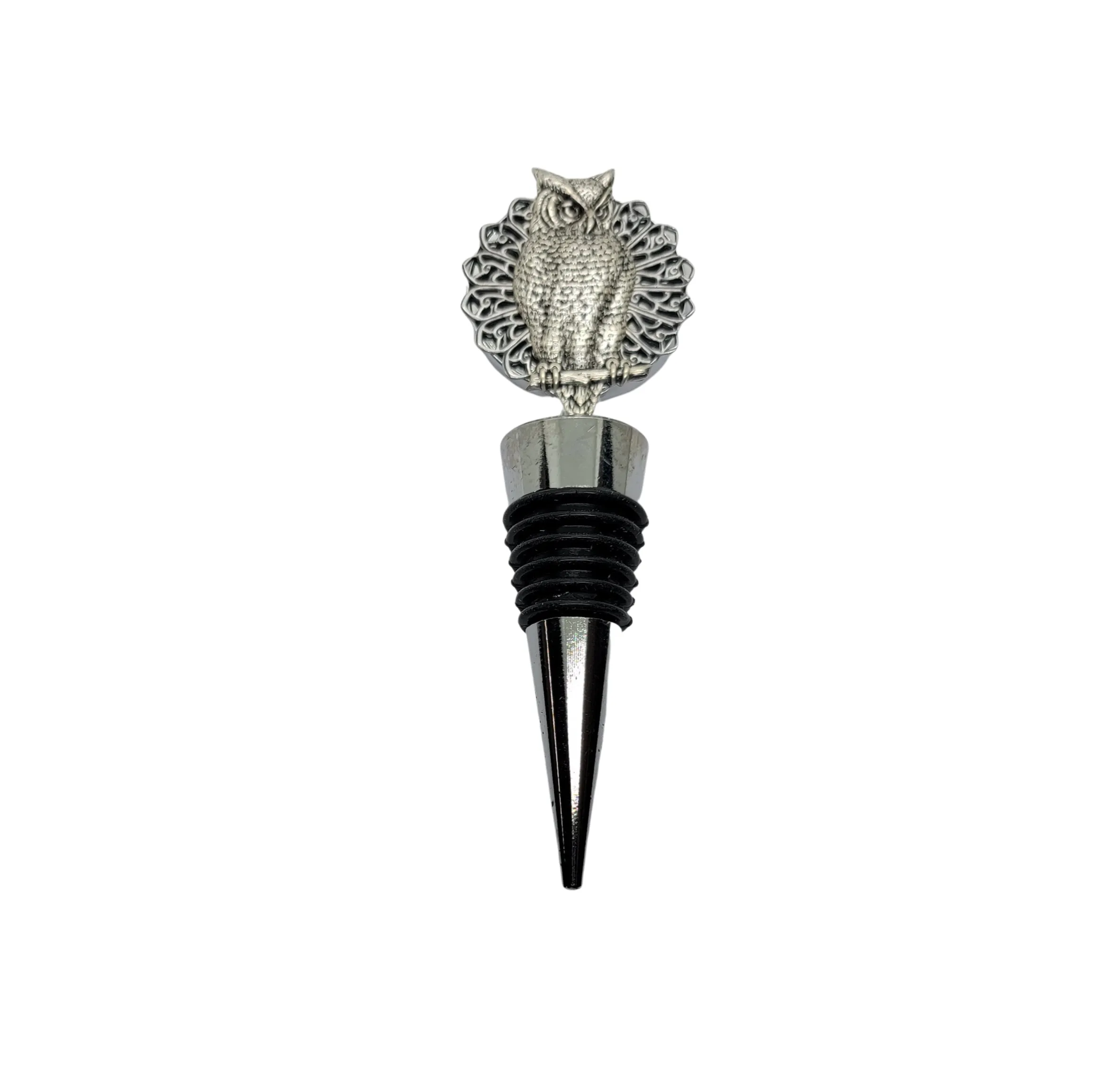 Handmade Silver Owl Wine Bottle Stopper