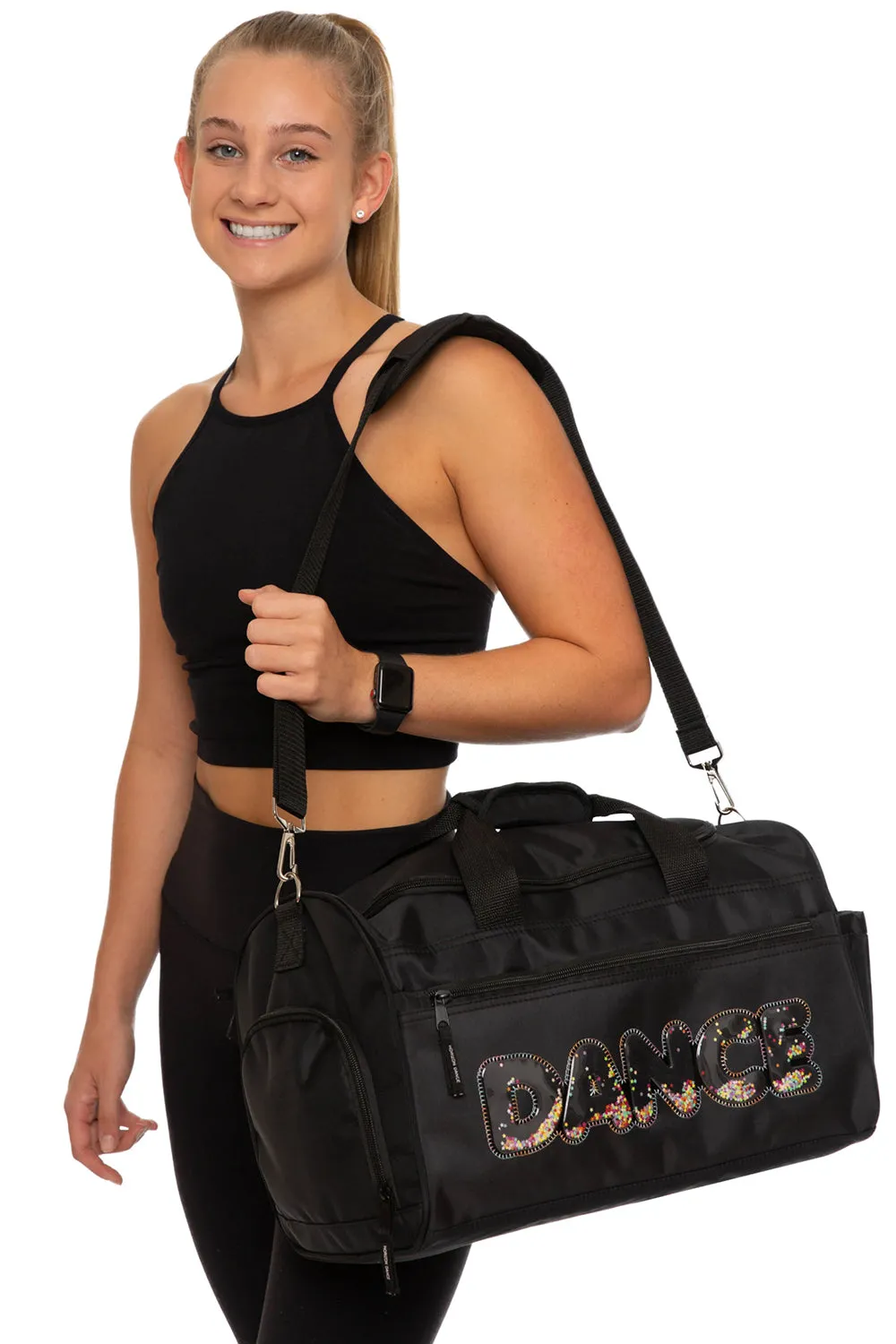 HORIZON 4600 SHAYLA "DANCE" TRANSPARENT LETTER PATCHES GEAR DUFFEL