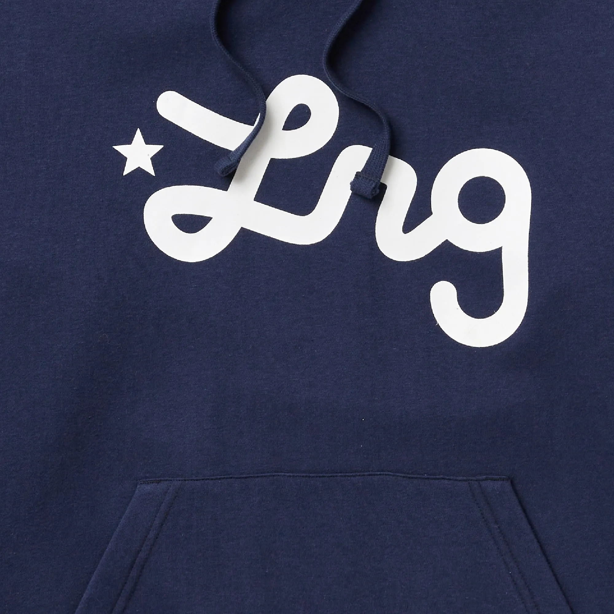 LIFTED SCRIPT PULLOVER HOODIE - NAVY