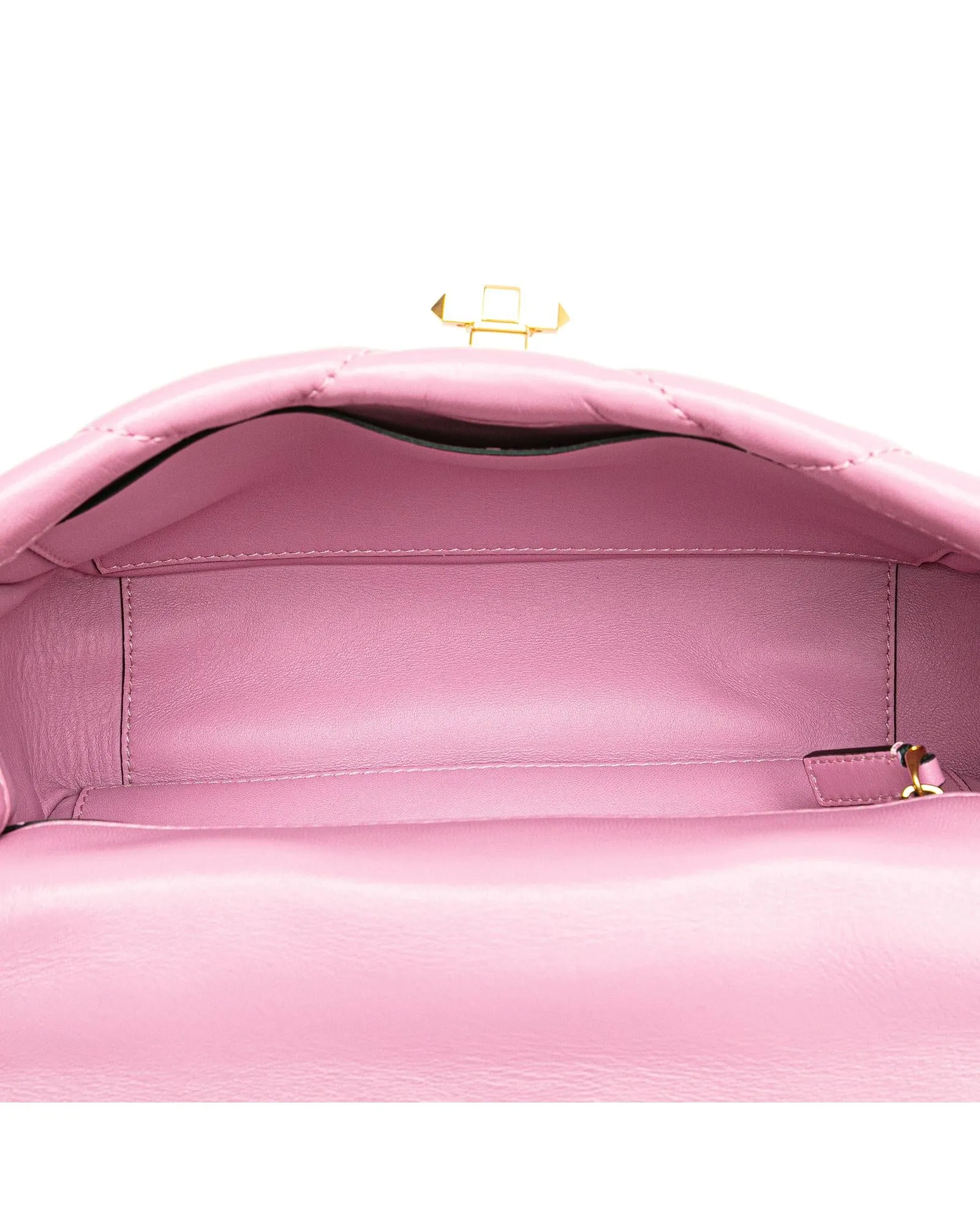 Medium Nappa Studded Quilted Leather Satchel with Chain Strap