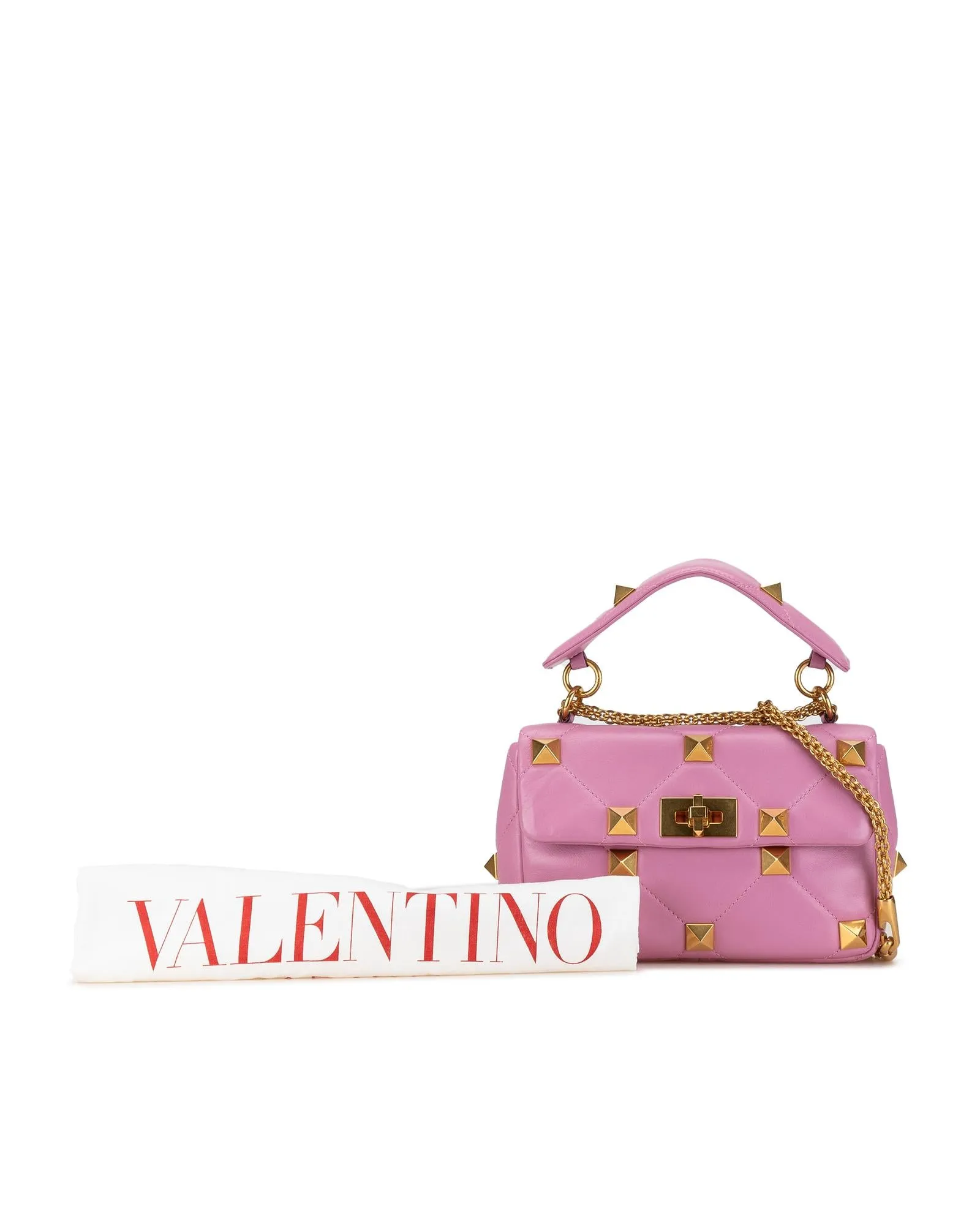 Medium Nappa Studded Quilted Leather Satchel with Chain Strap