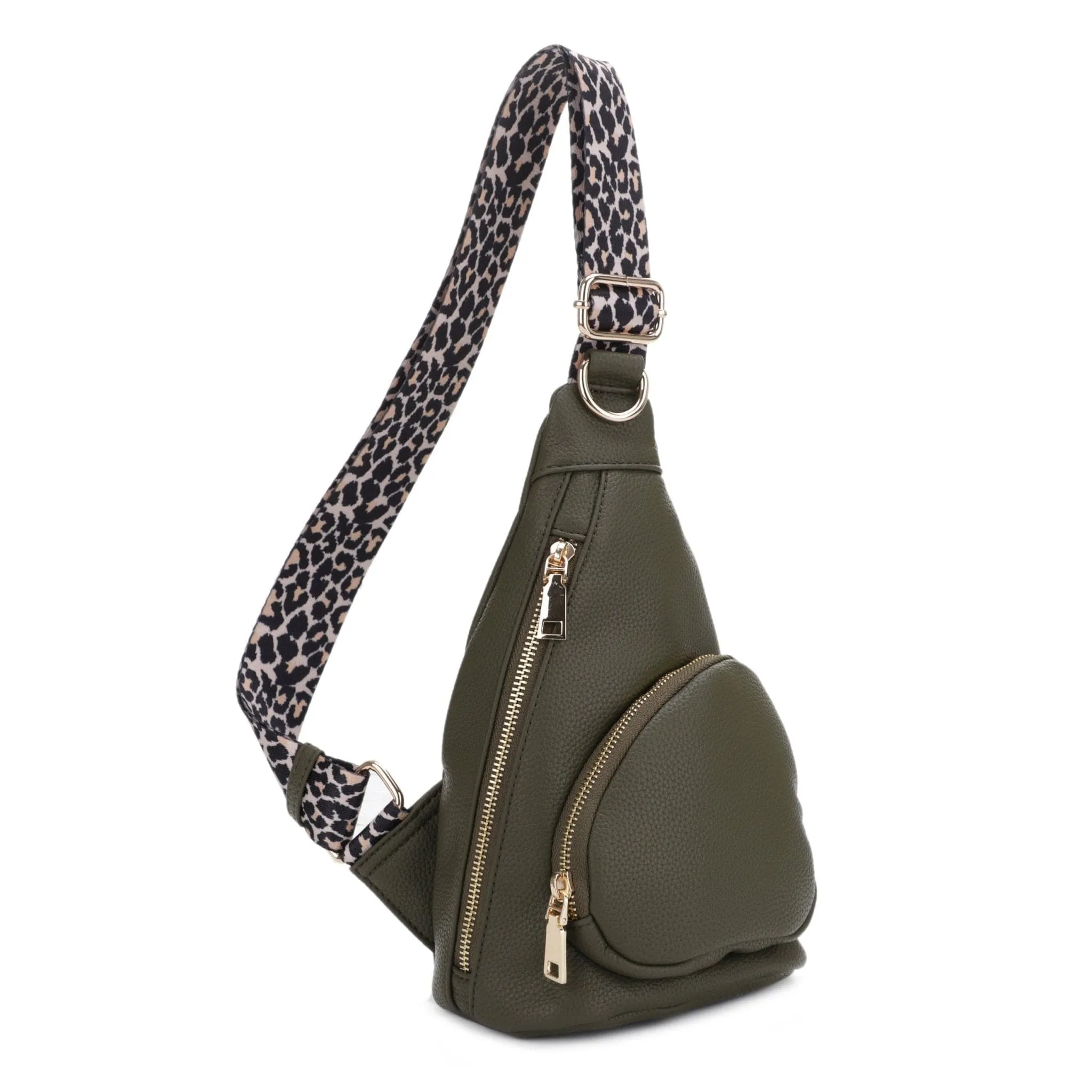 ML20175 Erica Leopard Strap Sling Bag