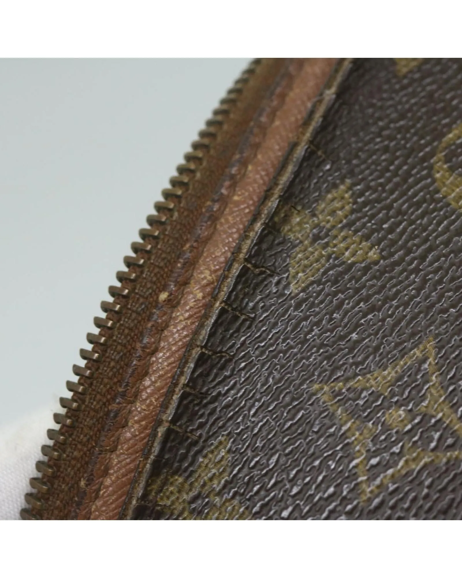 Monogram Canvas Clutch Bag with Metal Fittings - Used