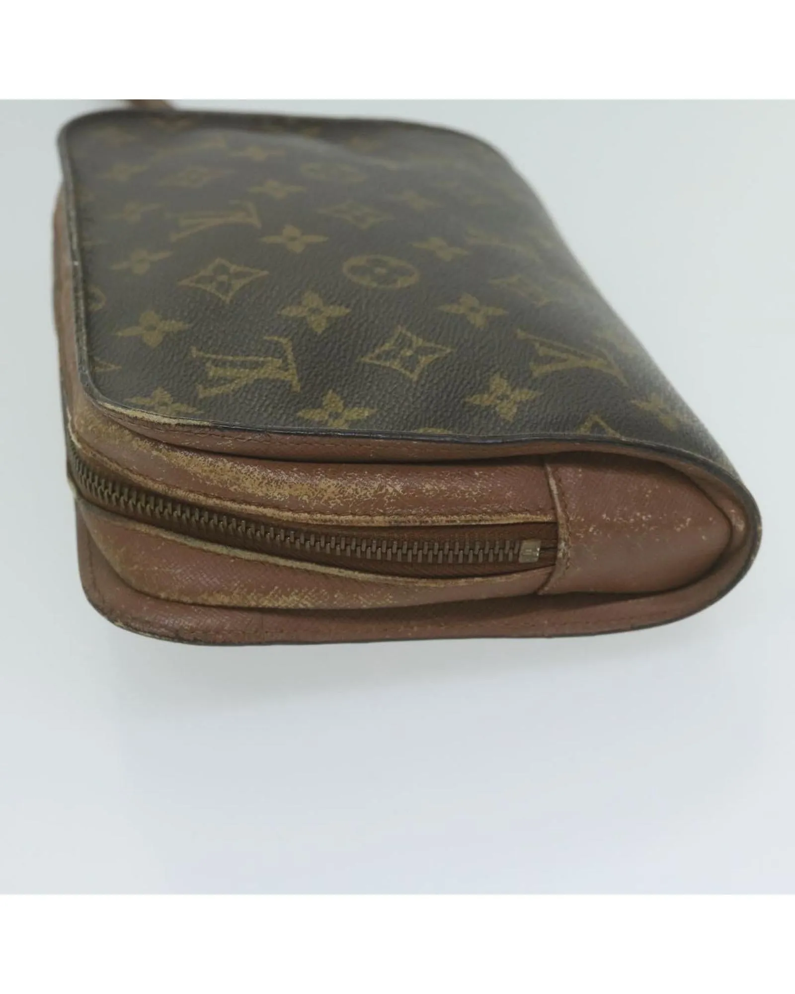 Monogram Canvas Clutch Bag with Metal Fittings - Used