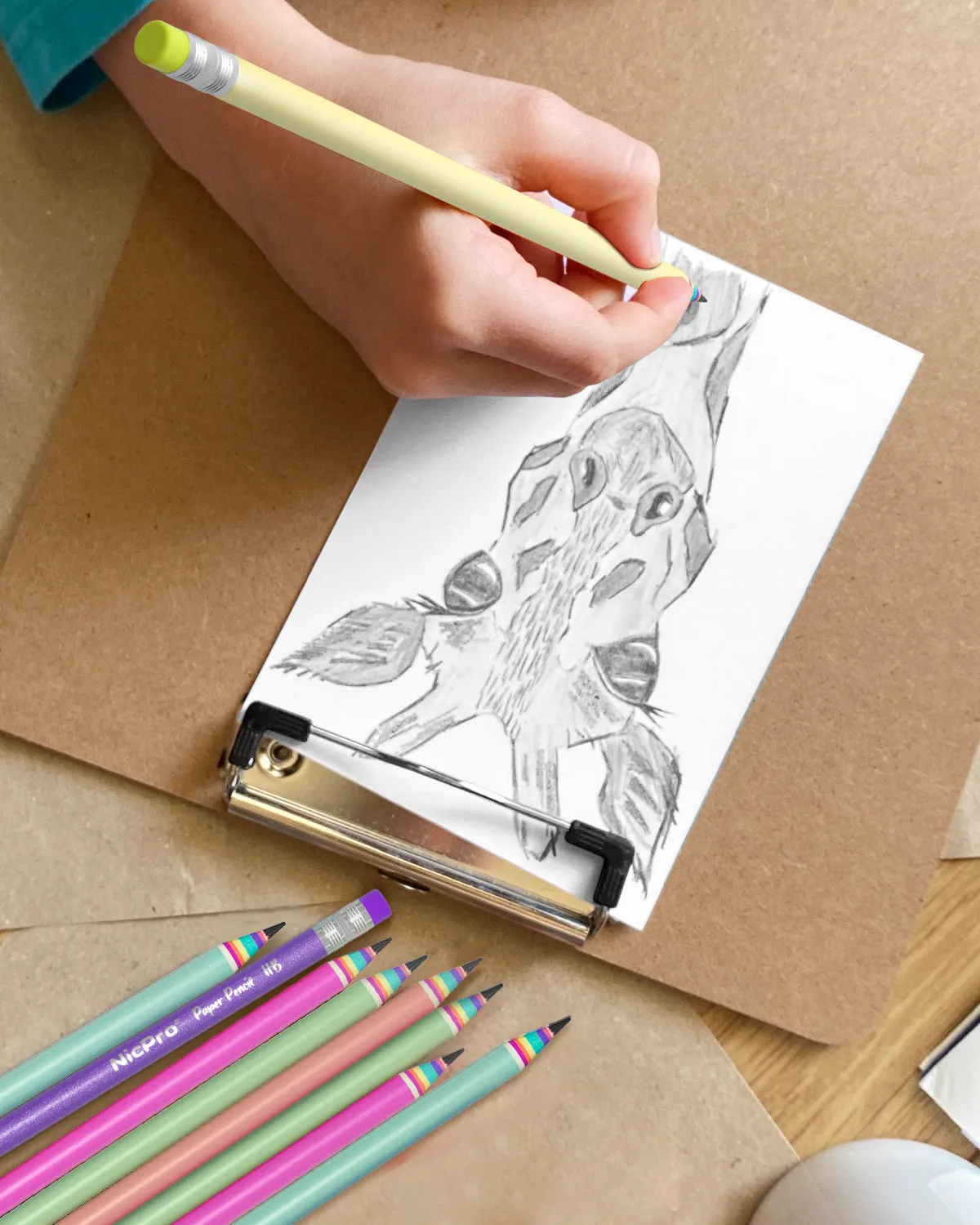 Nicpro 24PCS Pencils #2, HB Rainbow Colored Paper Pencils, Pre-Sharpened Wood-Cased Cute Pencils, Anti-Break Graphite Pencil with Eraser for Student Writing Drawing Drafting Sketching School Supplies