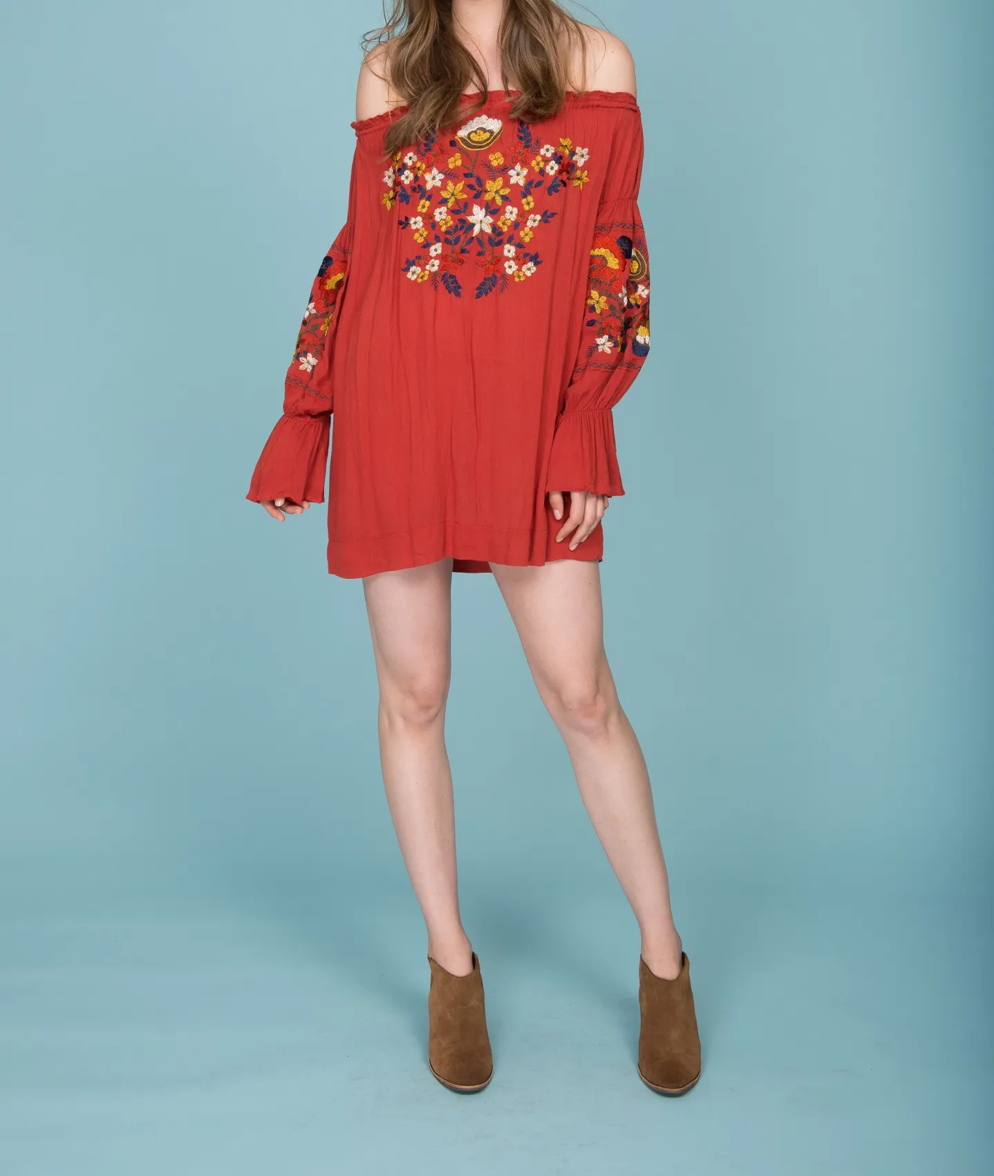Off the Shoulder Embroidered Dress in More Colors