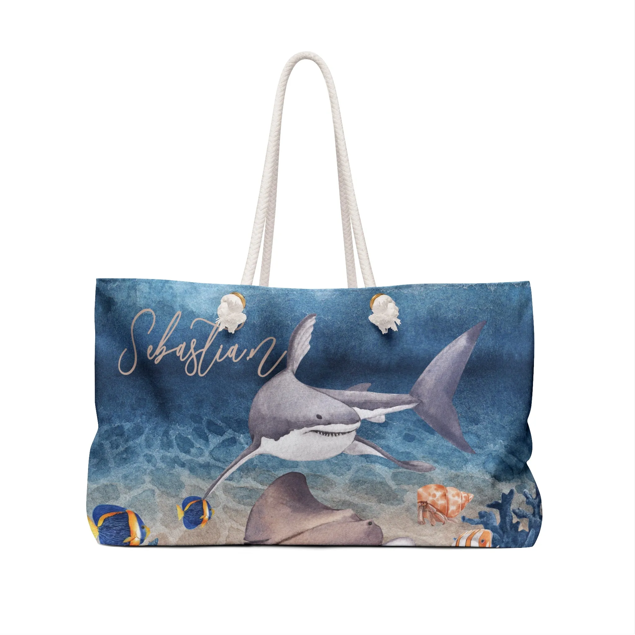 Personalised Weekender Bag, Shark, Large Weekender Bag, Beach Bag, Personalised/Non Personalised