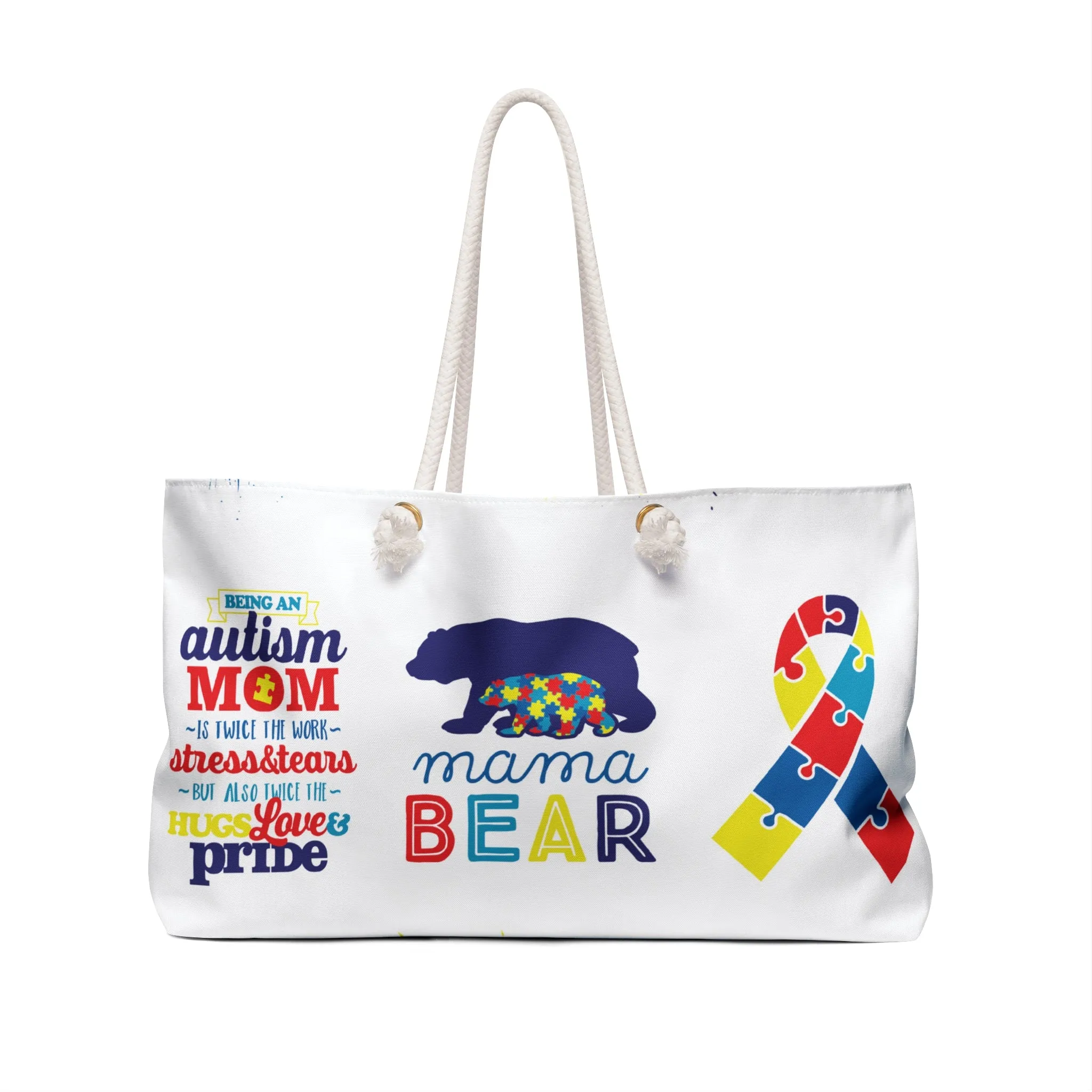 Personalised/Non-Personalised Weekender Bag, Autism Mom, Weekender Bag, Beach Bag, Book Bag