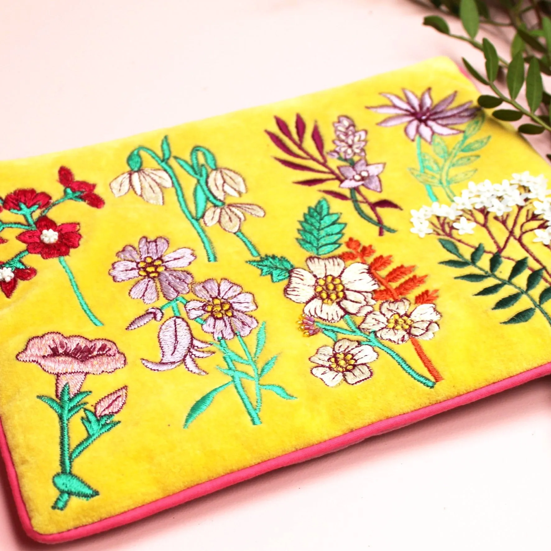 Posy Yellow Clutch Bag