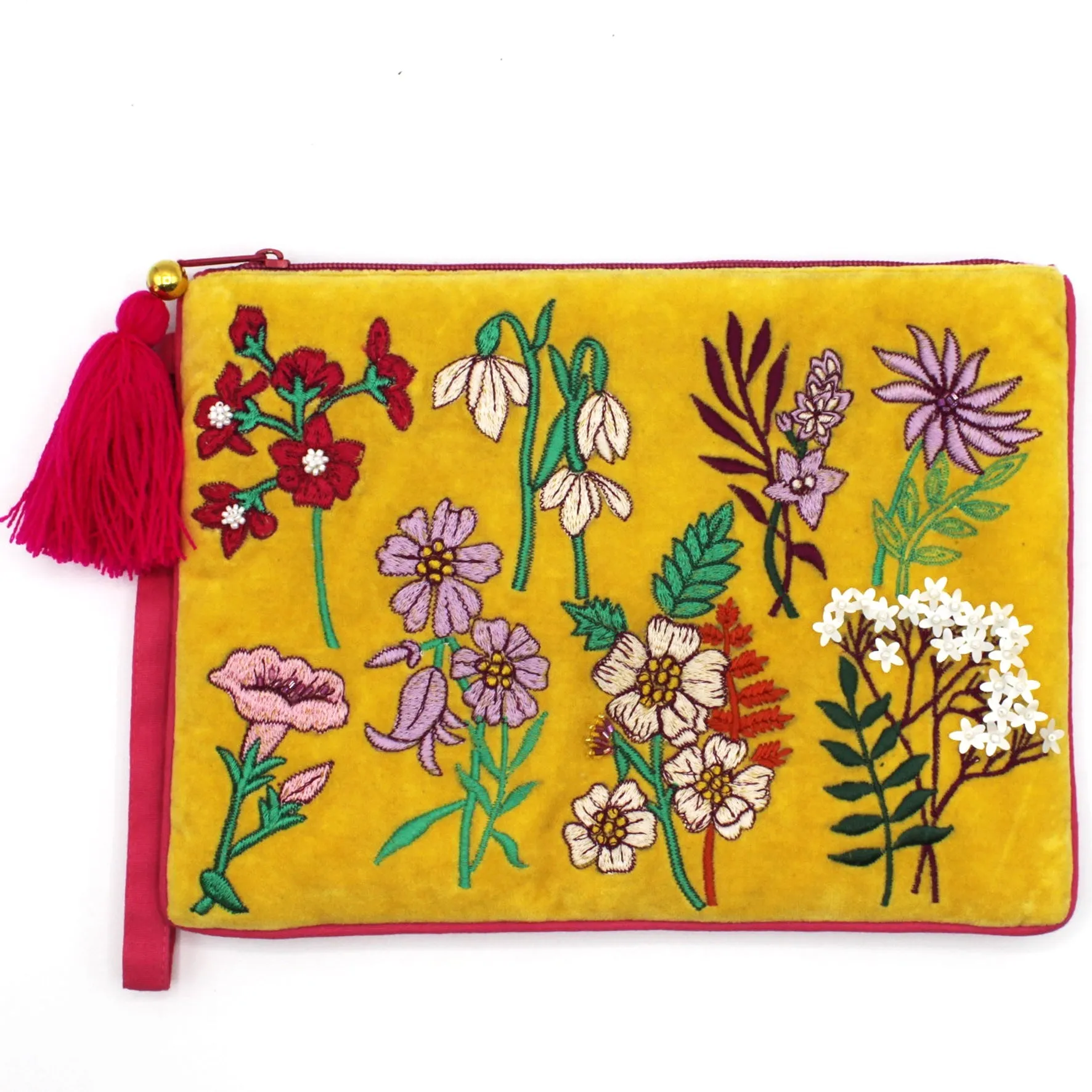 Posy Yellow Clutch Bag