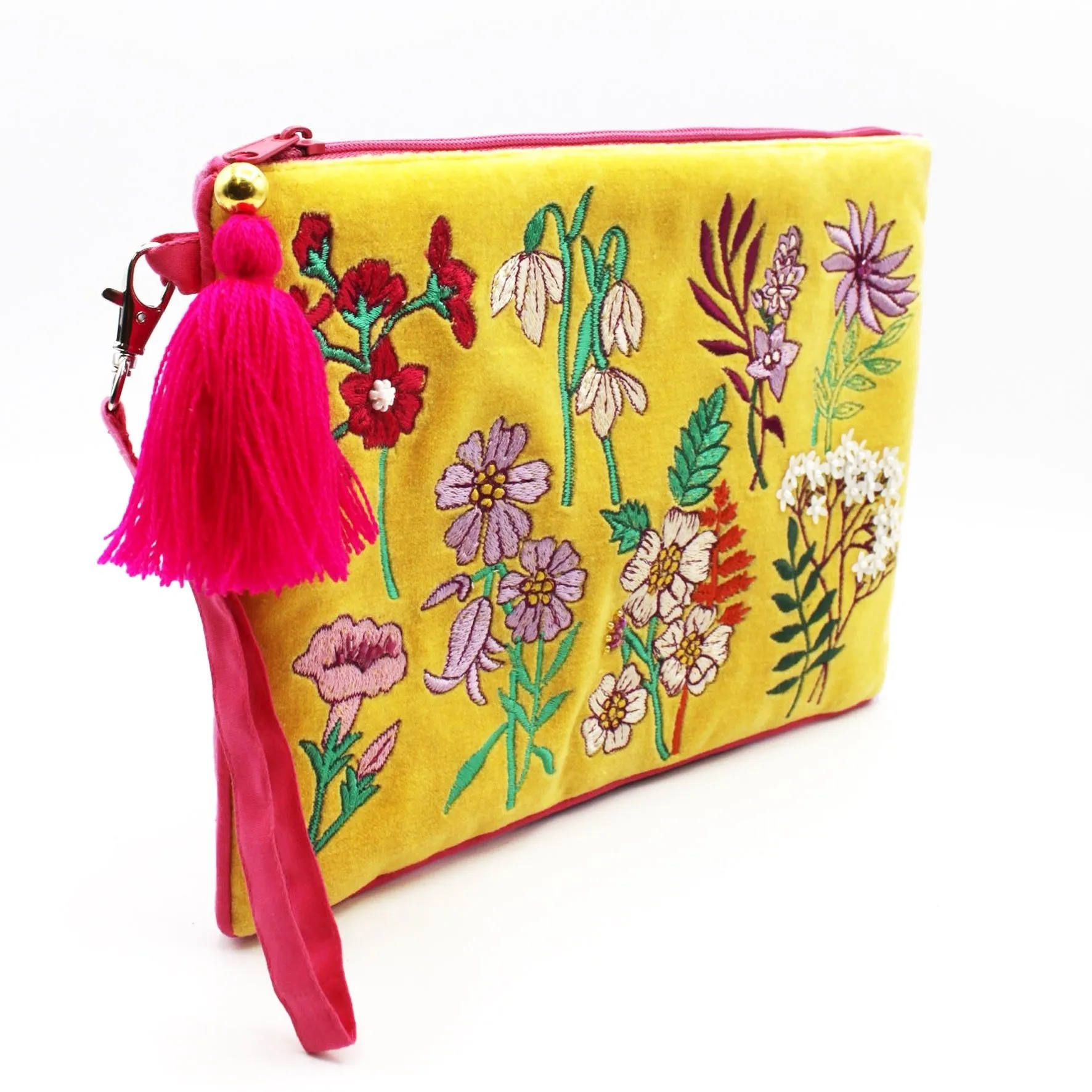 Posy Yellow Clutch Bag