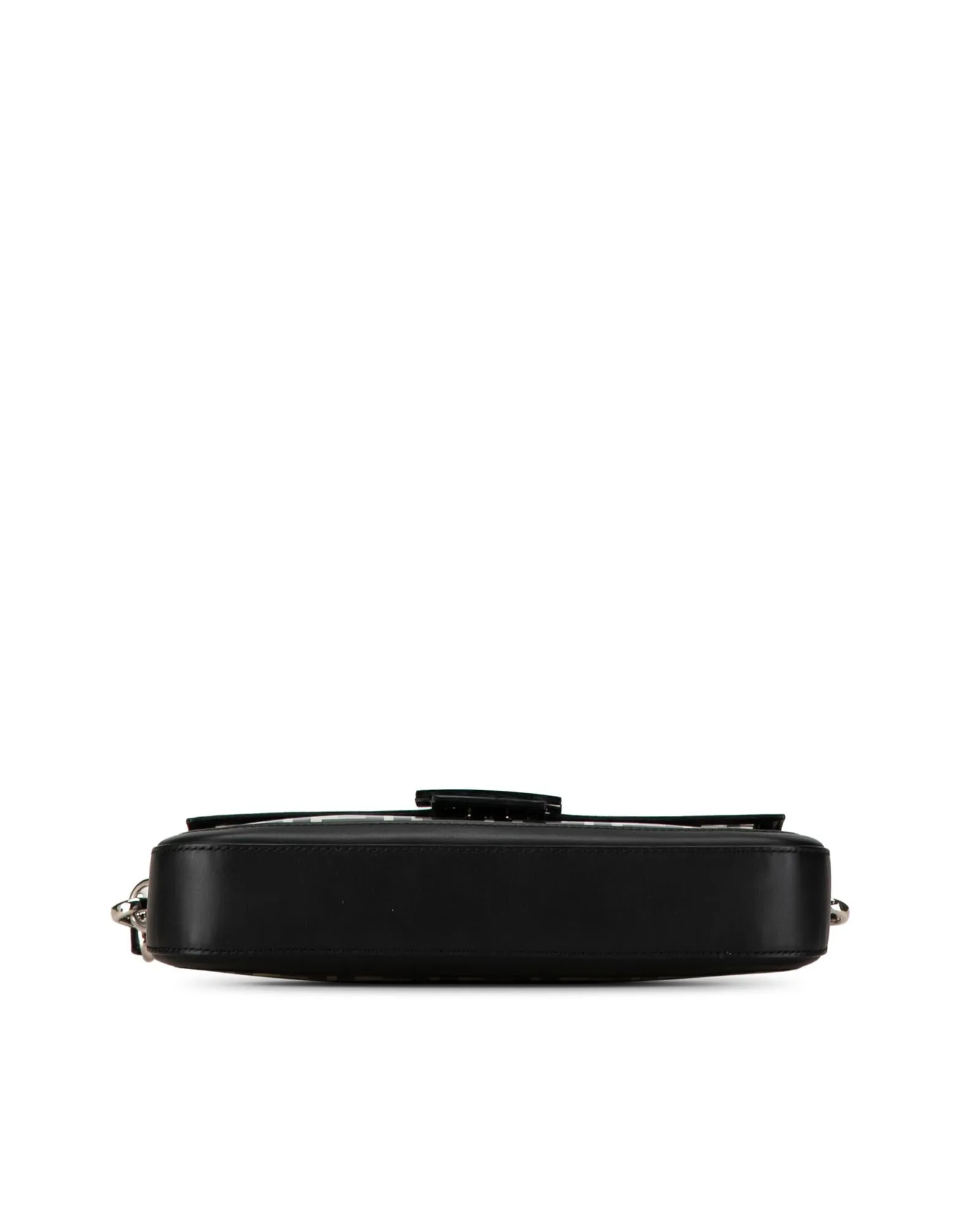 PVC Baguette Satchel with Detachable Straps and Flap Closure