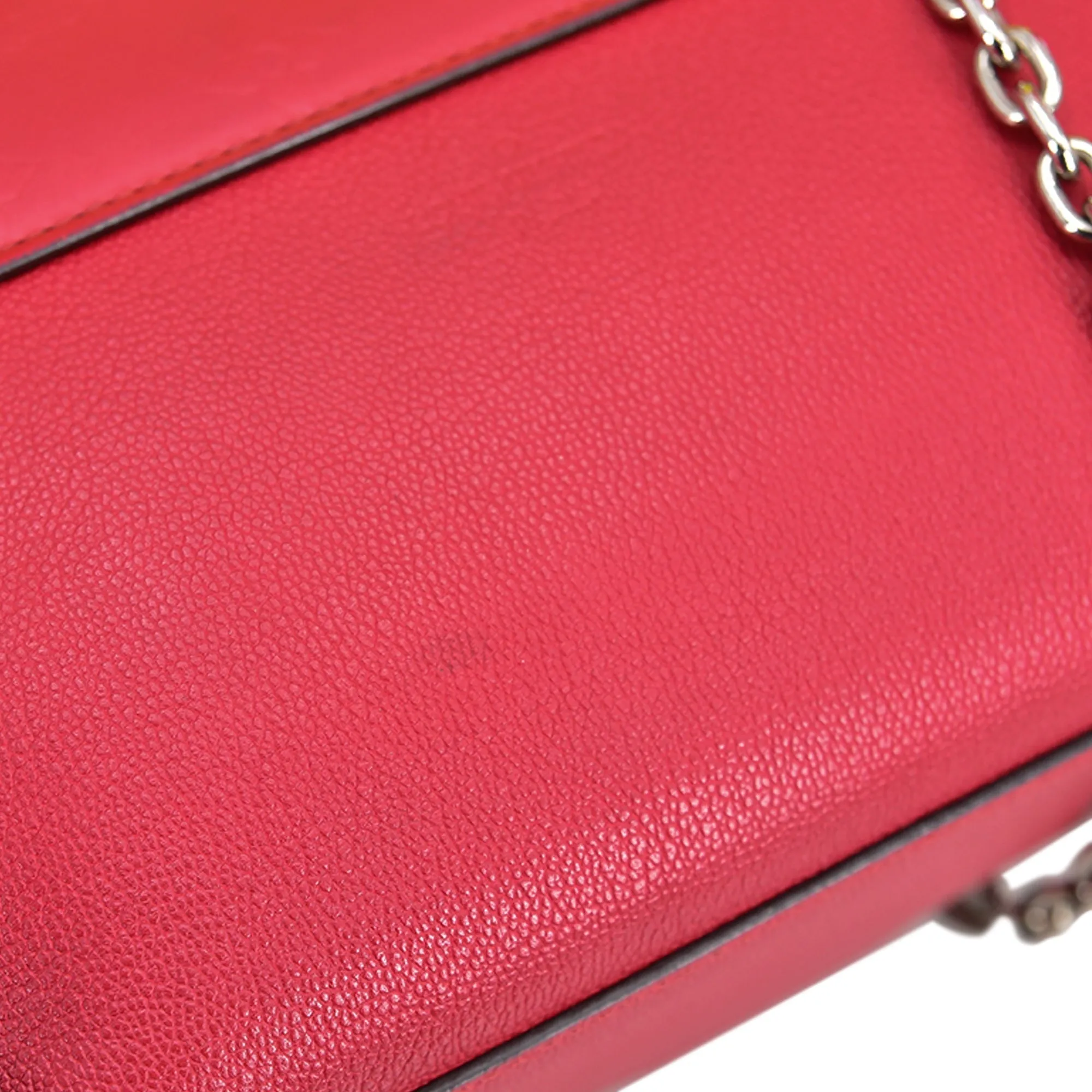 Red Louis Vuitton Monogram Cuir Plume Ecume Very Chain Bag Satchel