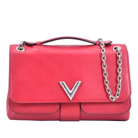 Red Louis Vuitton Monogram Cuir Plume Ecume Very Chain Bag Satchel