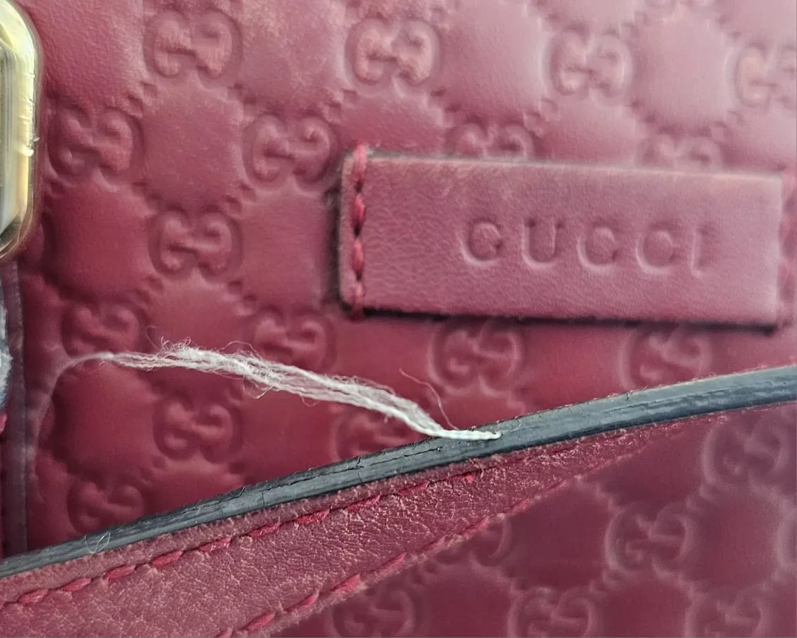 Red Mini Guccissima Leather Mini Dome Crossbody Bag