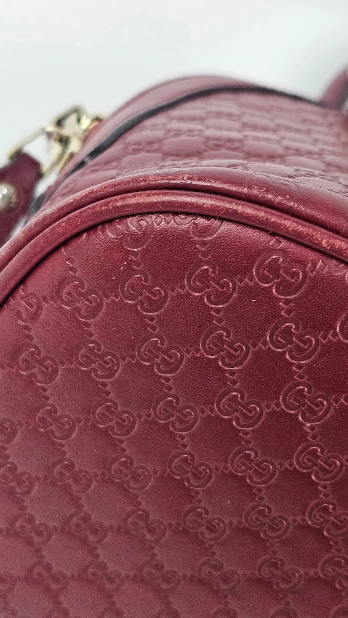 Red Mini Guccissima Leather Mini Dome Crossbody Bag