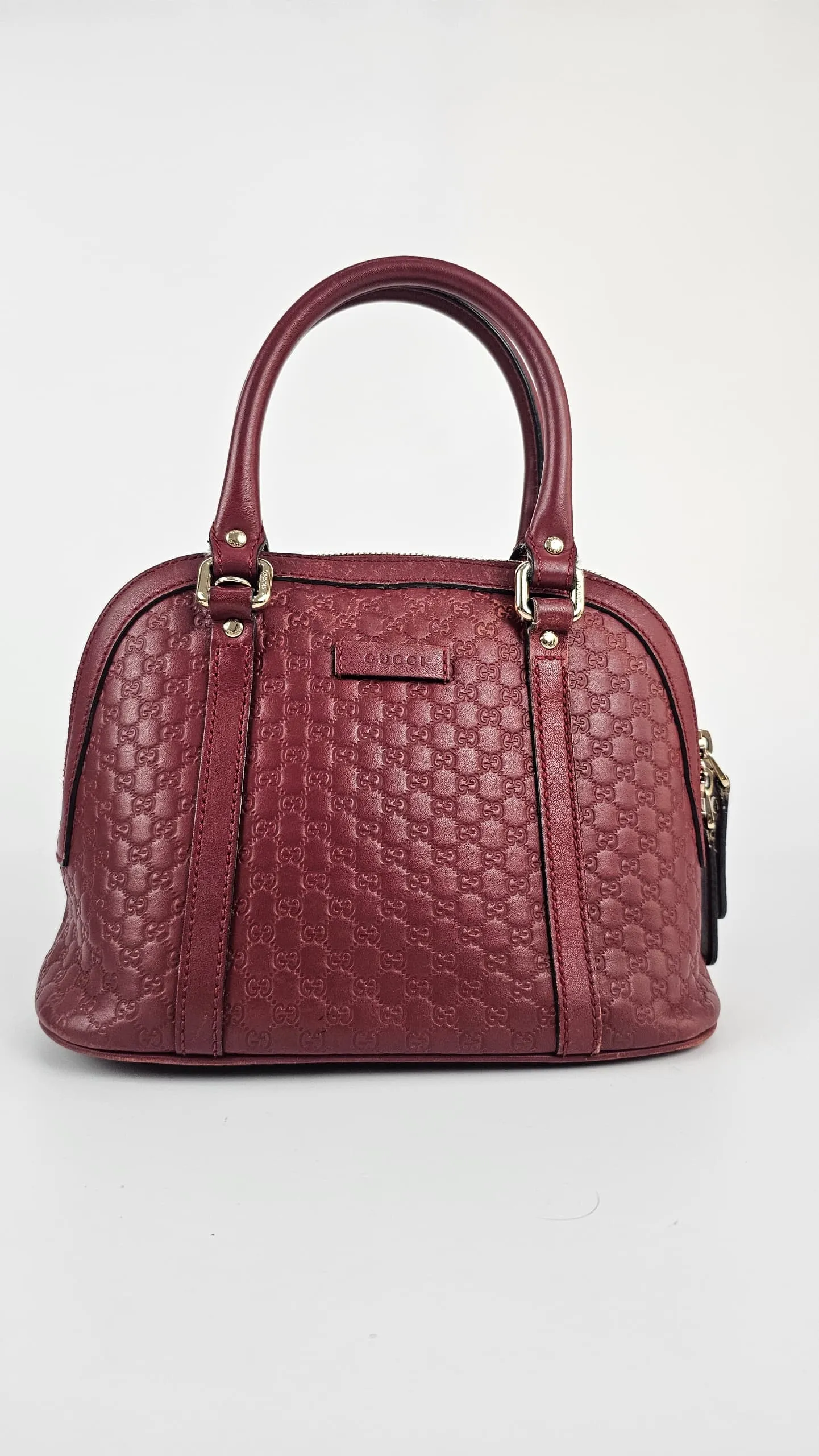 Red Mini Guccissima Leather Mini Dome Crossbody Bag