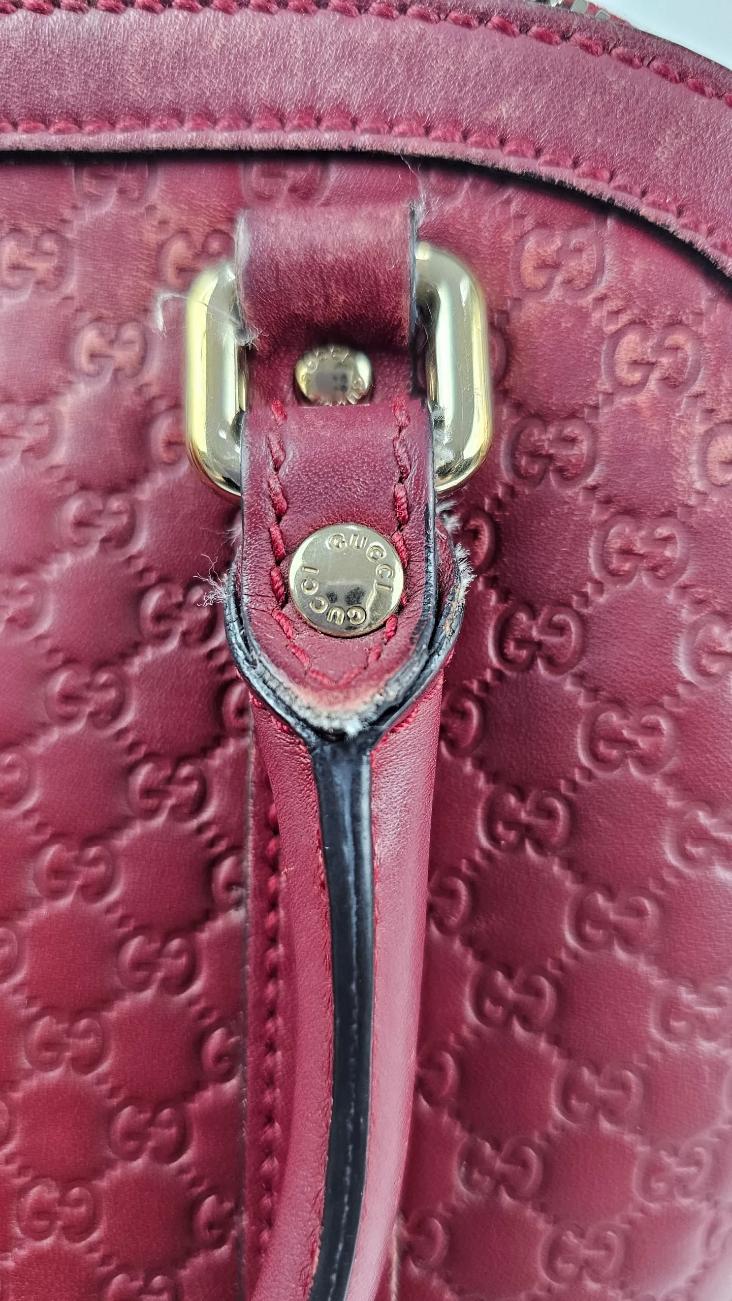 Red Mini Guccissima Leather Mini Dome Crossbody Bag