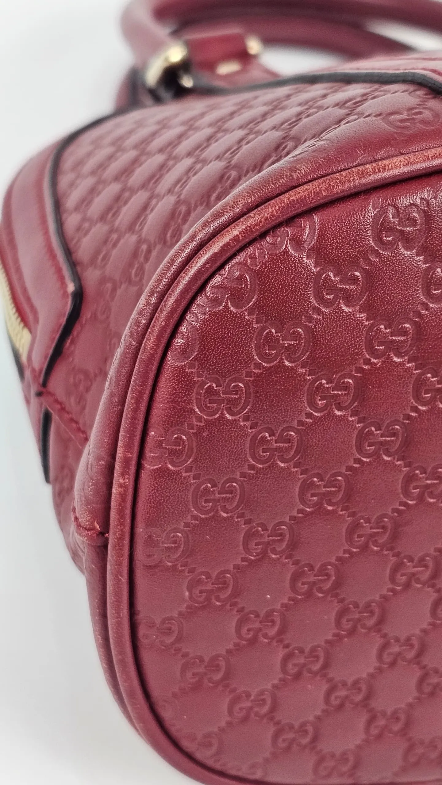 Red Mini Guccissima Leather Mini Dome Crossbody Bag