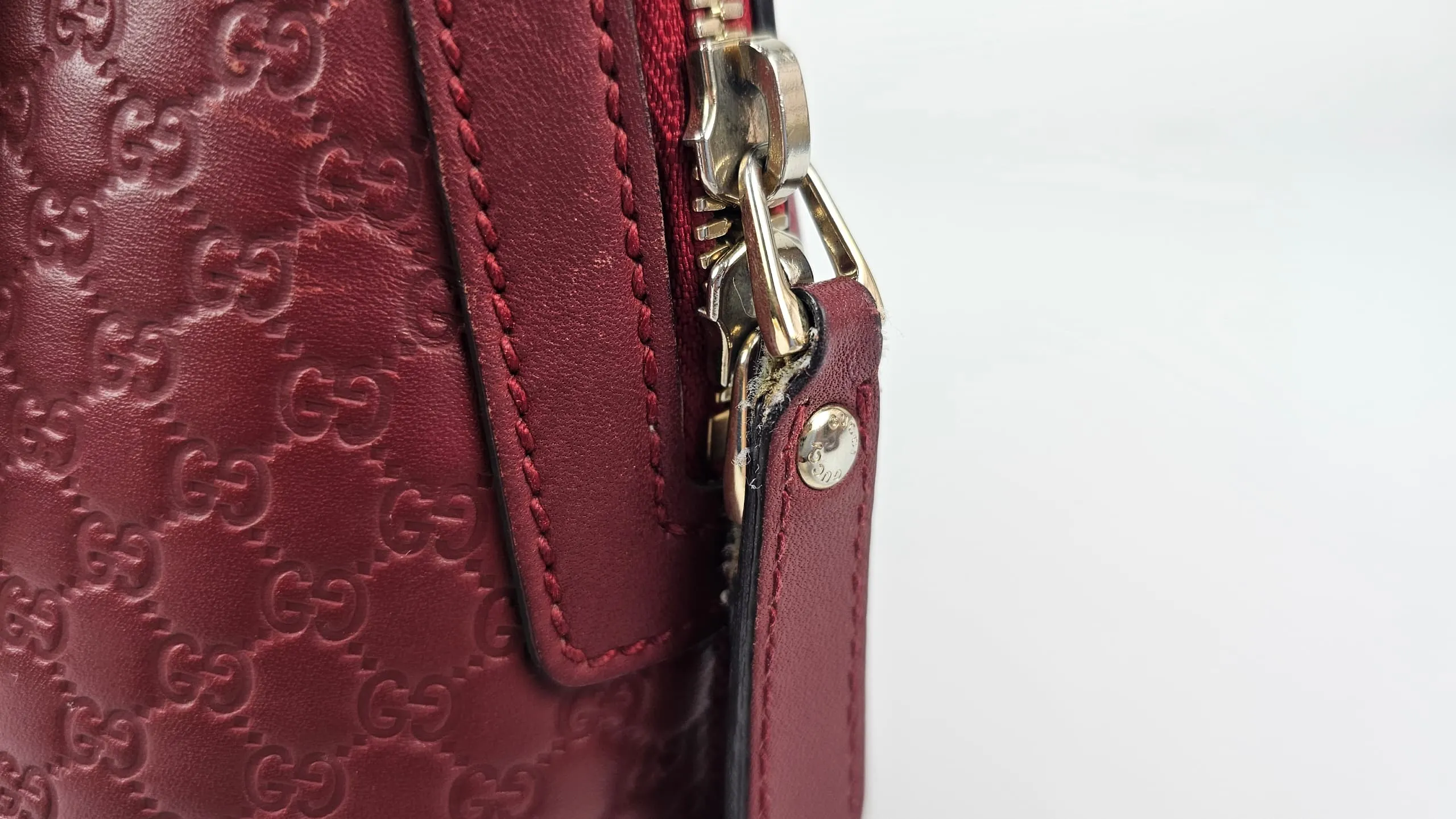 Red Mini Guccissima Leather Mini Dome Crossbody Bag