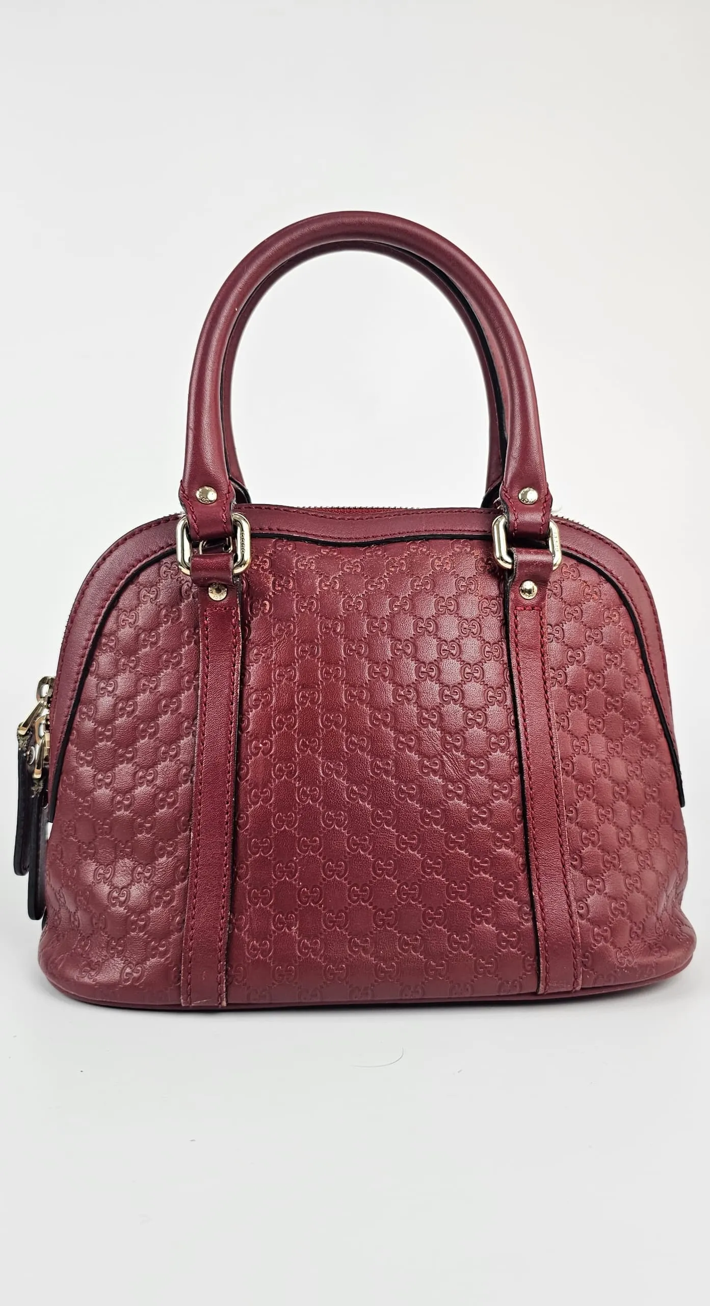 Red Mini Guccissima Leather Mini Dome Crossbody Bag