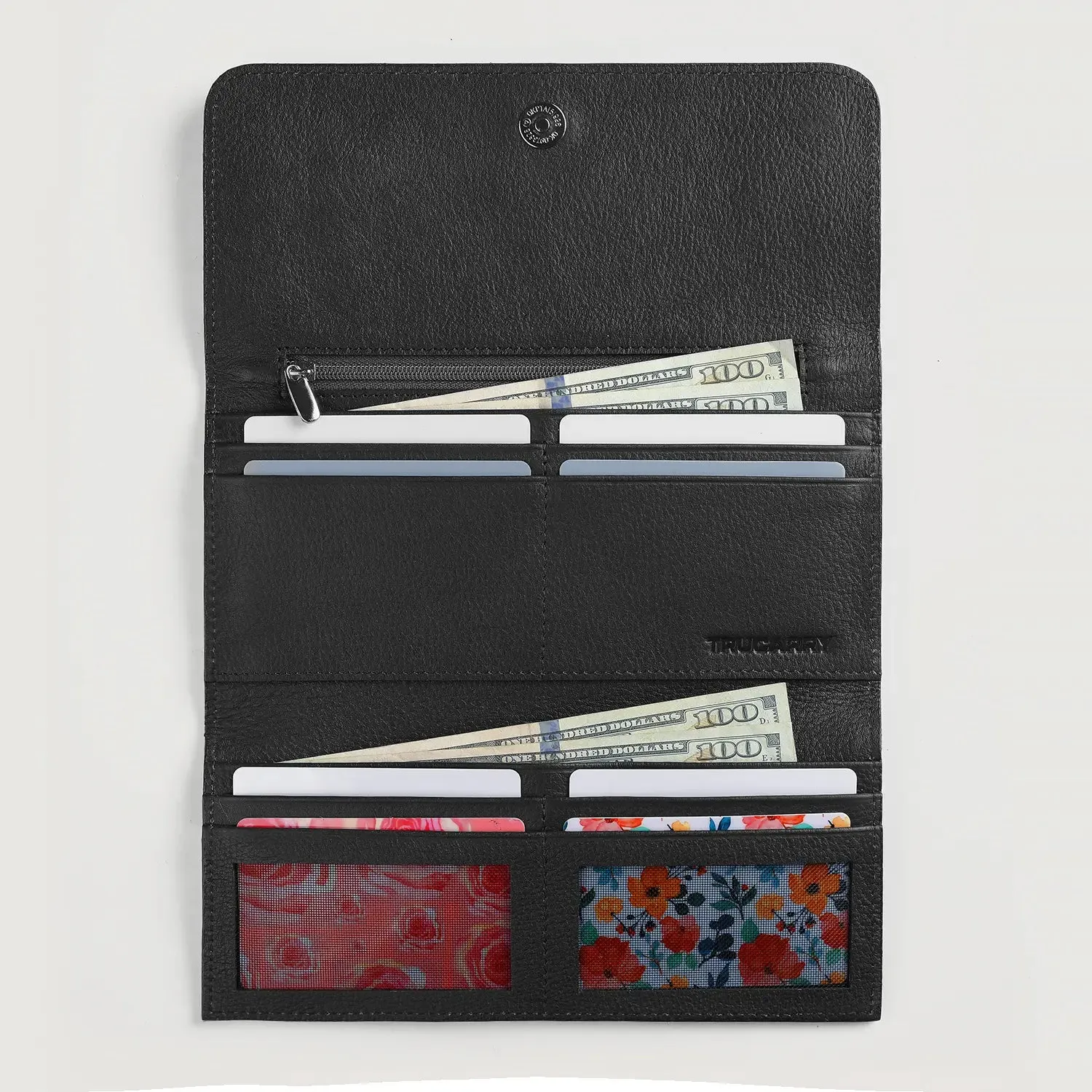 Taylor Black Leather Continental Wallet