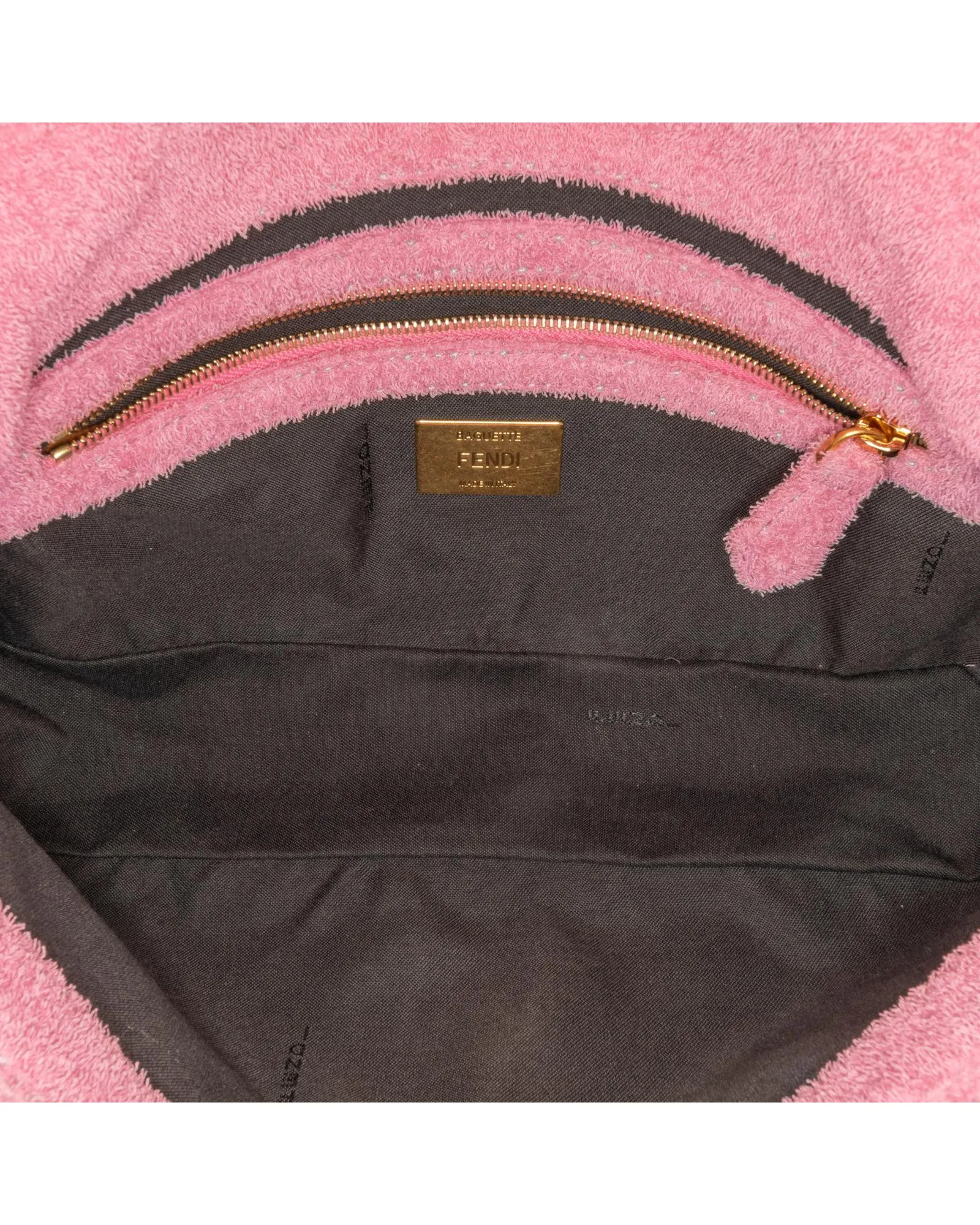 Terry Cloth Satchel with Detachable Strap and Flap Closure