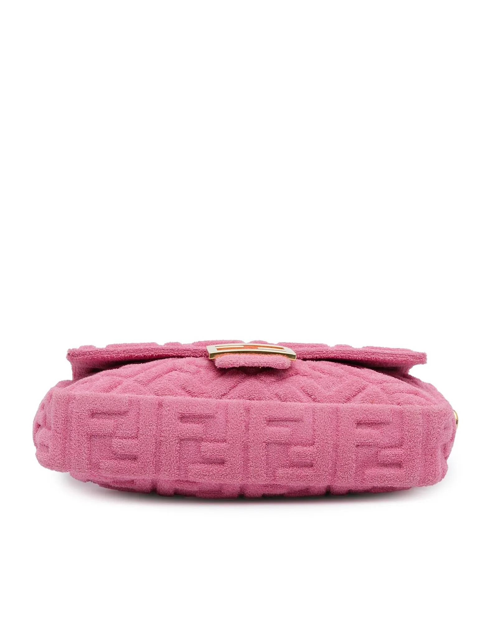 Terry Cloth Satchel with Detachable Strap and Flap Closure