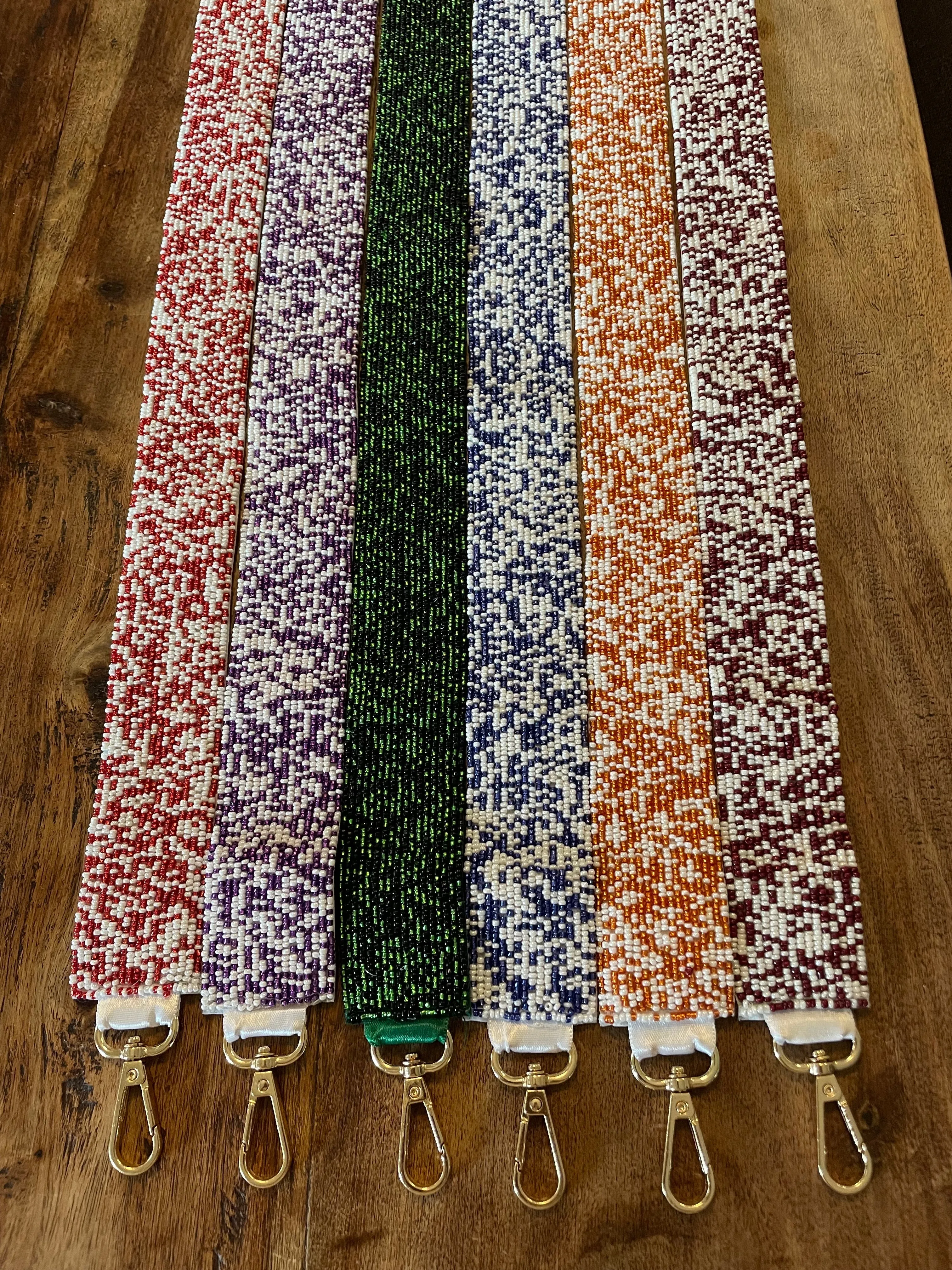 The Courtney Hand Beaded Confetti Strap MAROON and WHITE