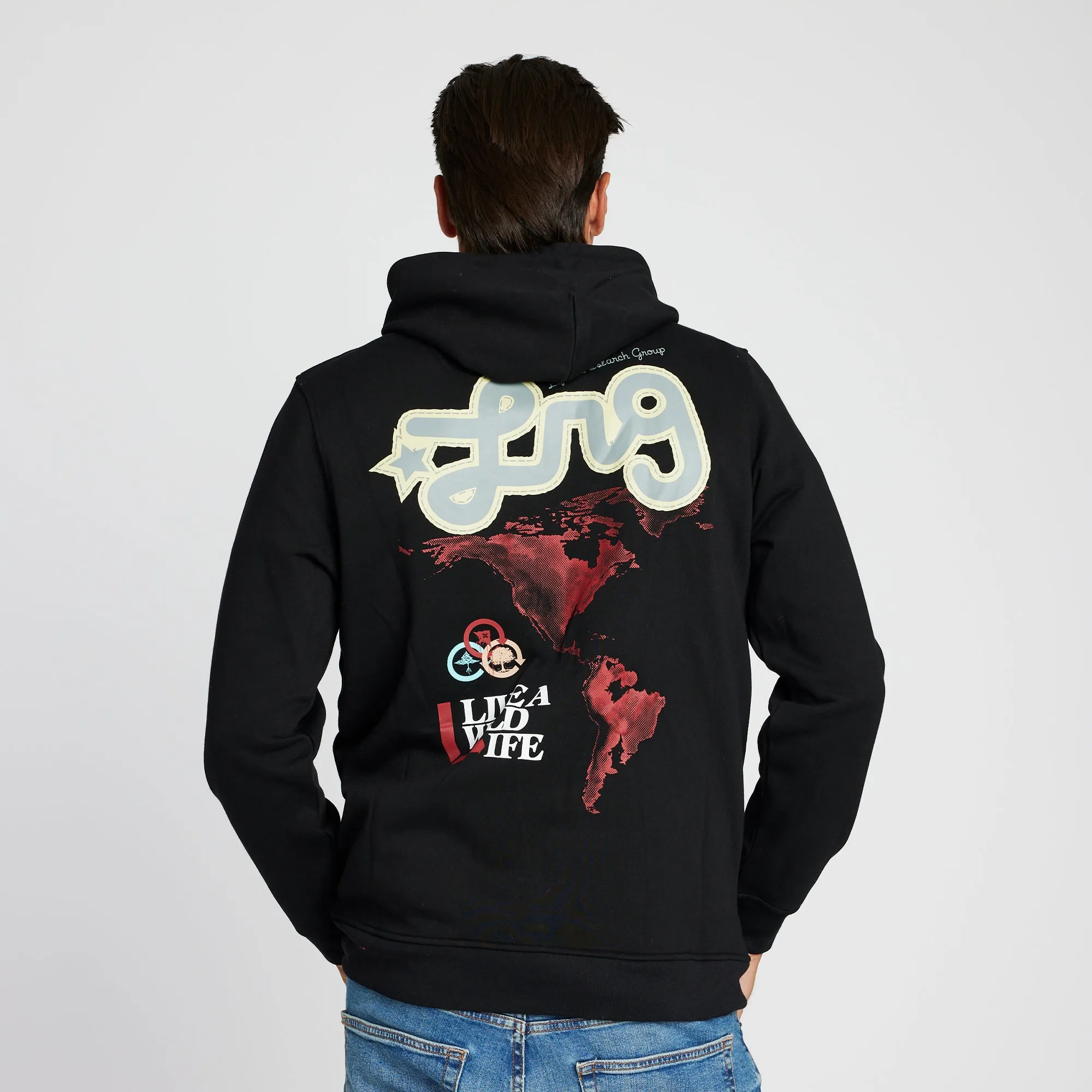 WILD WORLD PULLOVER HOODIE - BLACK