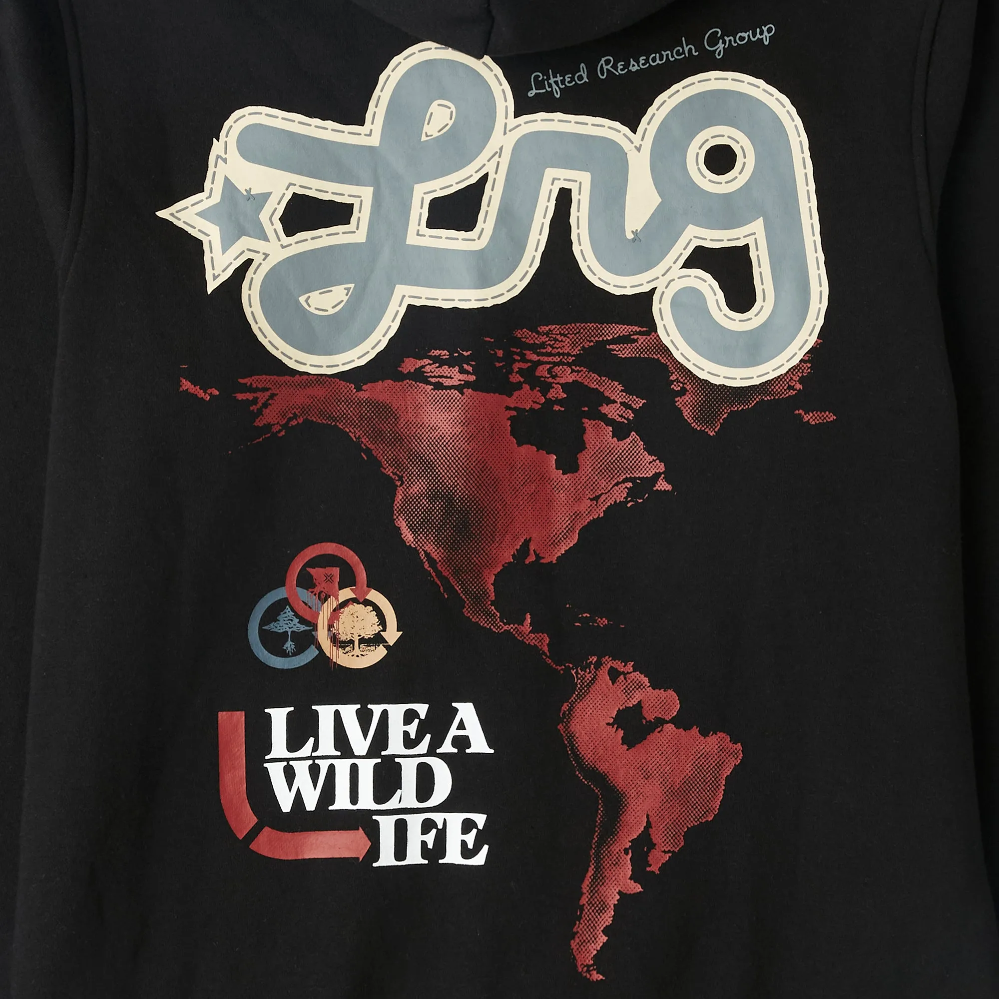 WILD WORLD PULLOVER HOODIE - BLACK