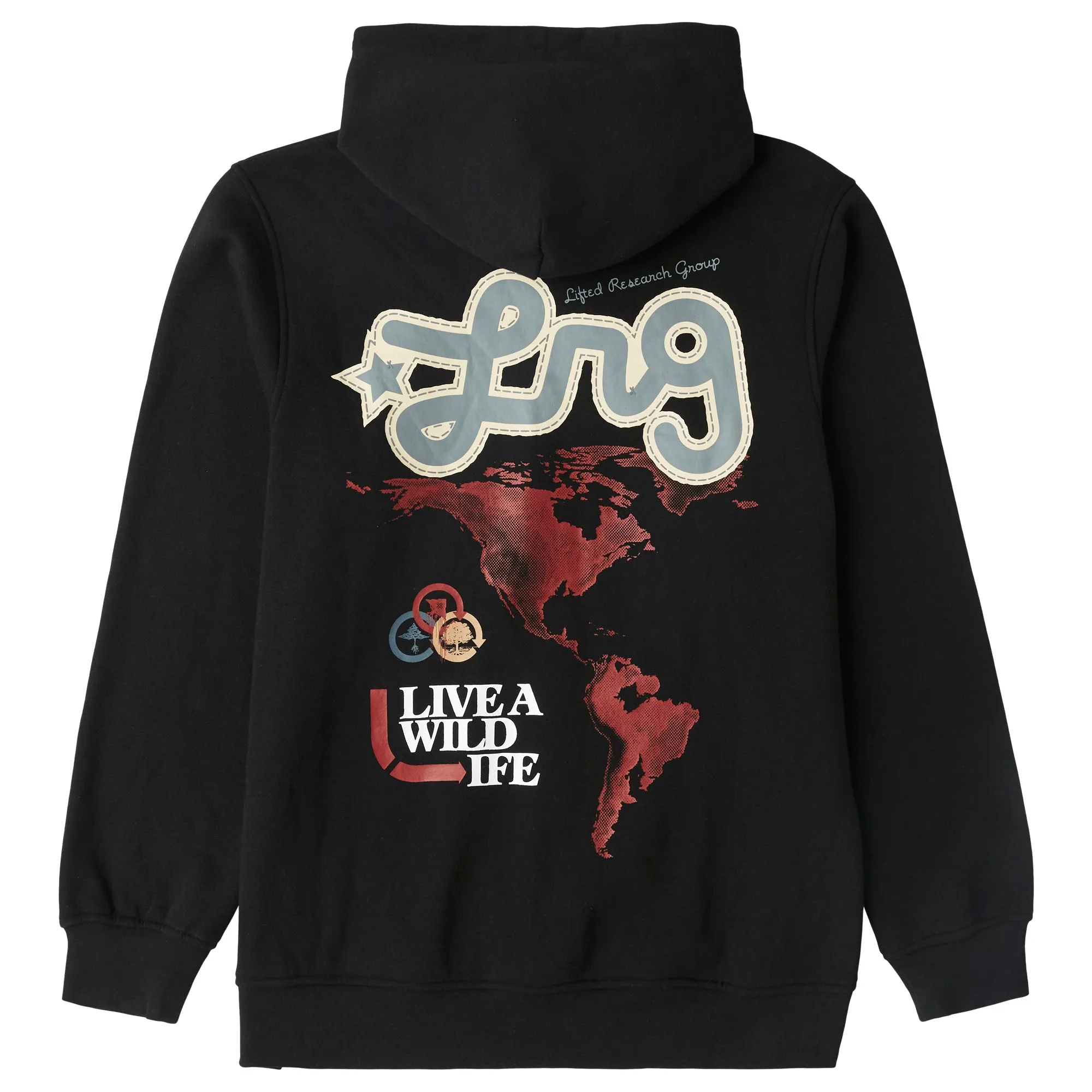 WILD WORLD PULLOVER HOODIE - BLACK
