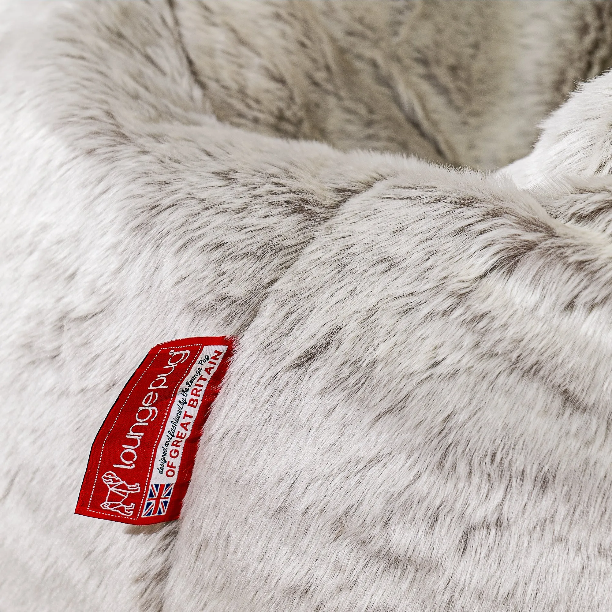 XXL Cuddle Cushion - Fluffy Faux Fur Rabbit Light Grey